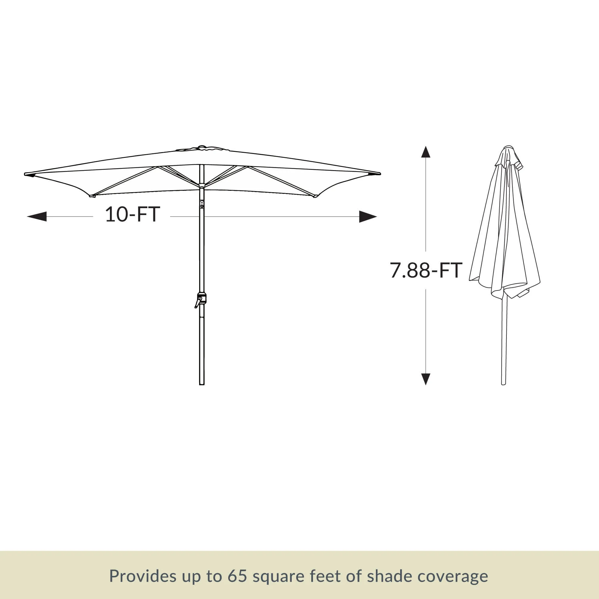 Bimini 6.5-ft x 10-ft Rectangular Market Umbrella - Polyester Canopy