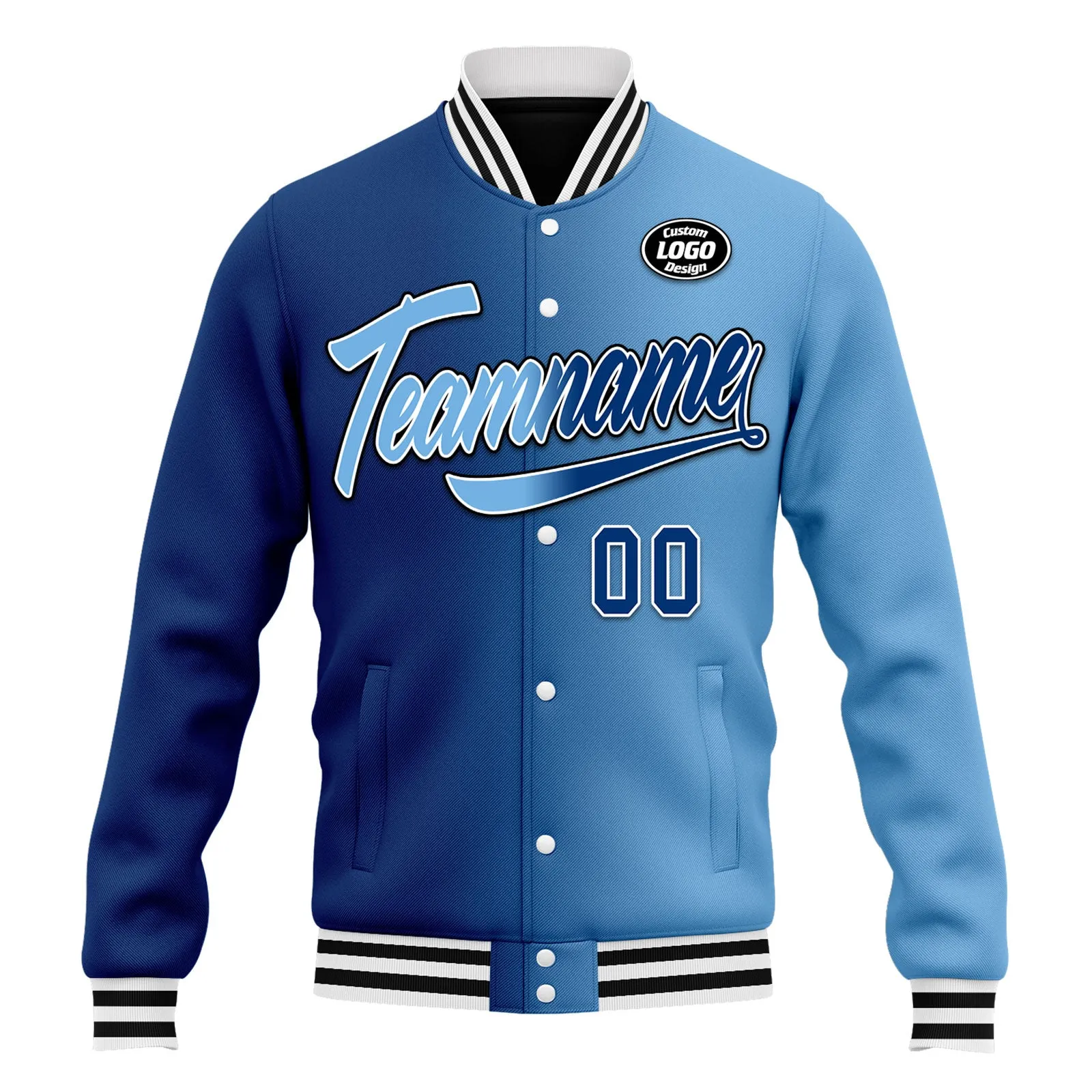 Custom Gradient Fashion Jacket Bomber Full-Snap Varsity Letterman Personalized Jacket FZ005-D028016-24