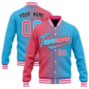 Custom Split Fashion Jacket Bomber Full-Snap Varsity Letterman Personalized Jacket FZ005-D028014-9