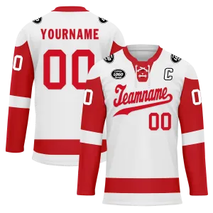 Custom White Red Personalized Hockey Jersey HCKJ01-D0a70ad