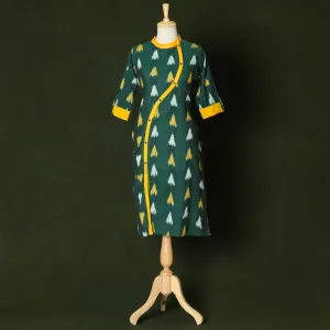 Green - Pochampally Ikat Pure Cotton Stitched Kurta