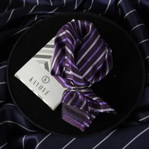 Kovove Purple Striped Pocket Square For Men