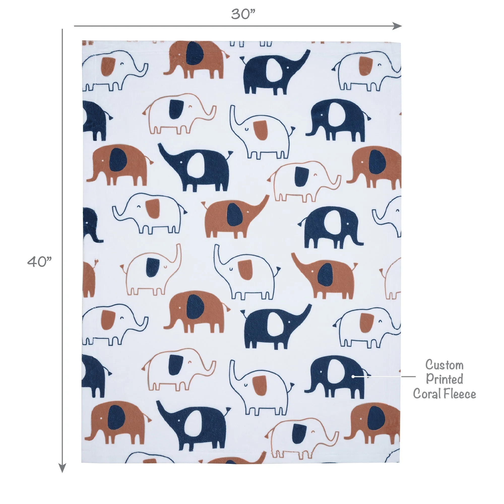 Lambs & Ivy Playful Elephant Baby Blanket