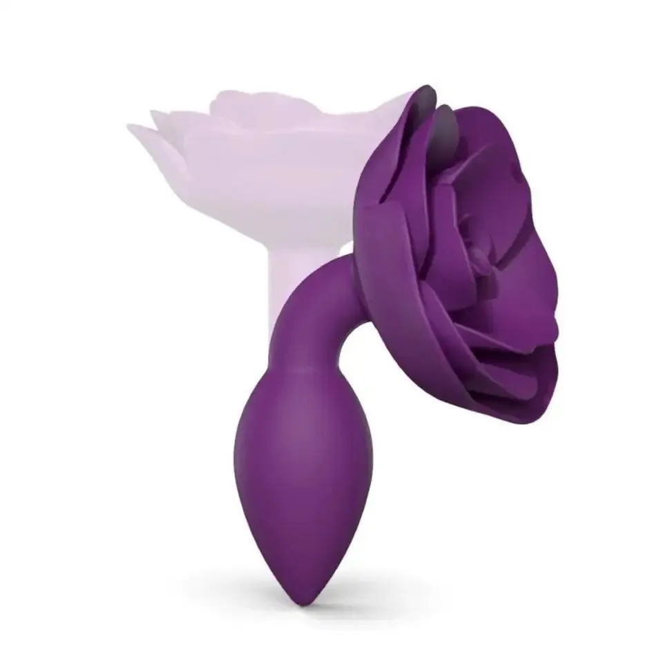 Love to Love Silicone Purple Open Rose Small Butt Plug