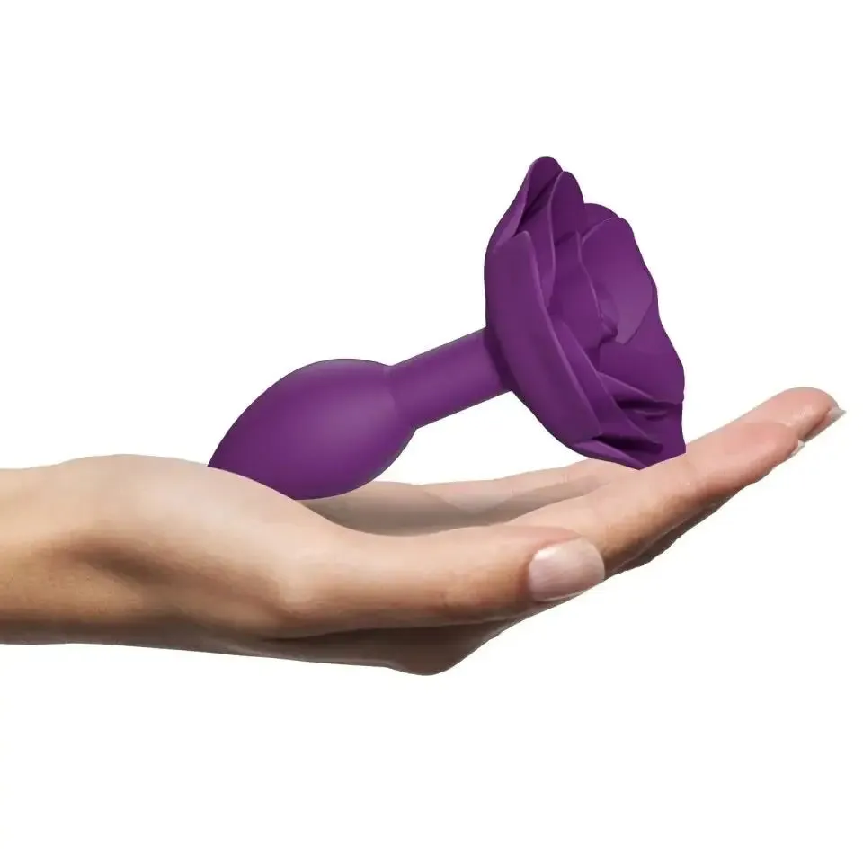 Love to Love Silicone Purple Open Rose Small Butt Plug