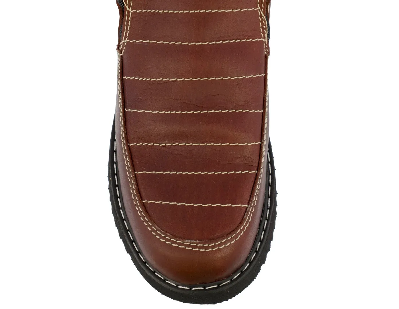 Mens Chedron Work Boots Genuine Leather Slip Resistant Zipper Trabajo