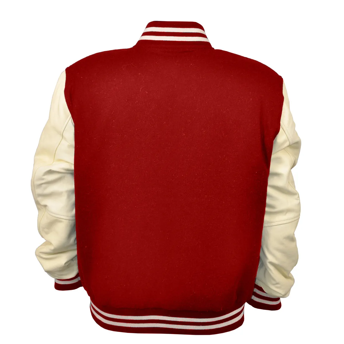 Men's Varsity Jackets Genuine Leather Sleeve And Wool Body Maroon/Cream