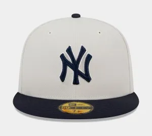 New York Yankees Varsity Letter 59FIFTY Mens Fitted Hat (Grey/Navy)