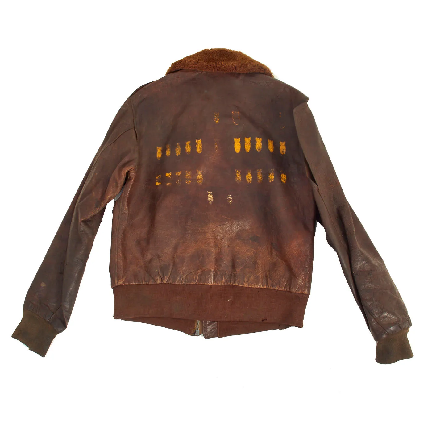 Original U.S. WWII B-24 Hand Painted 8th Air Force A-2 Flight Jacket with Research Binder - 448th Bomb Group