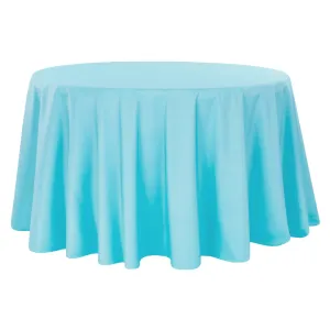 Polyester 108" Round Tablecloth - Aqua Blue