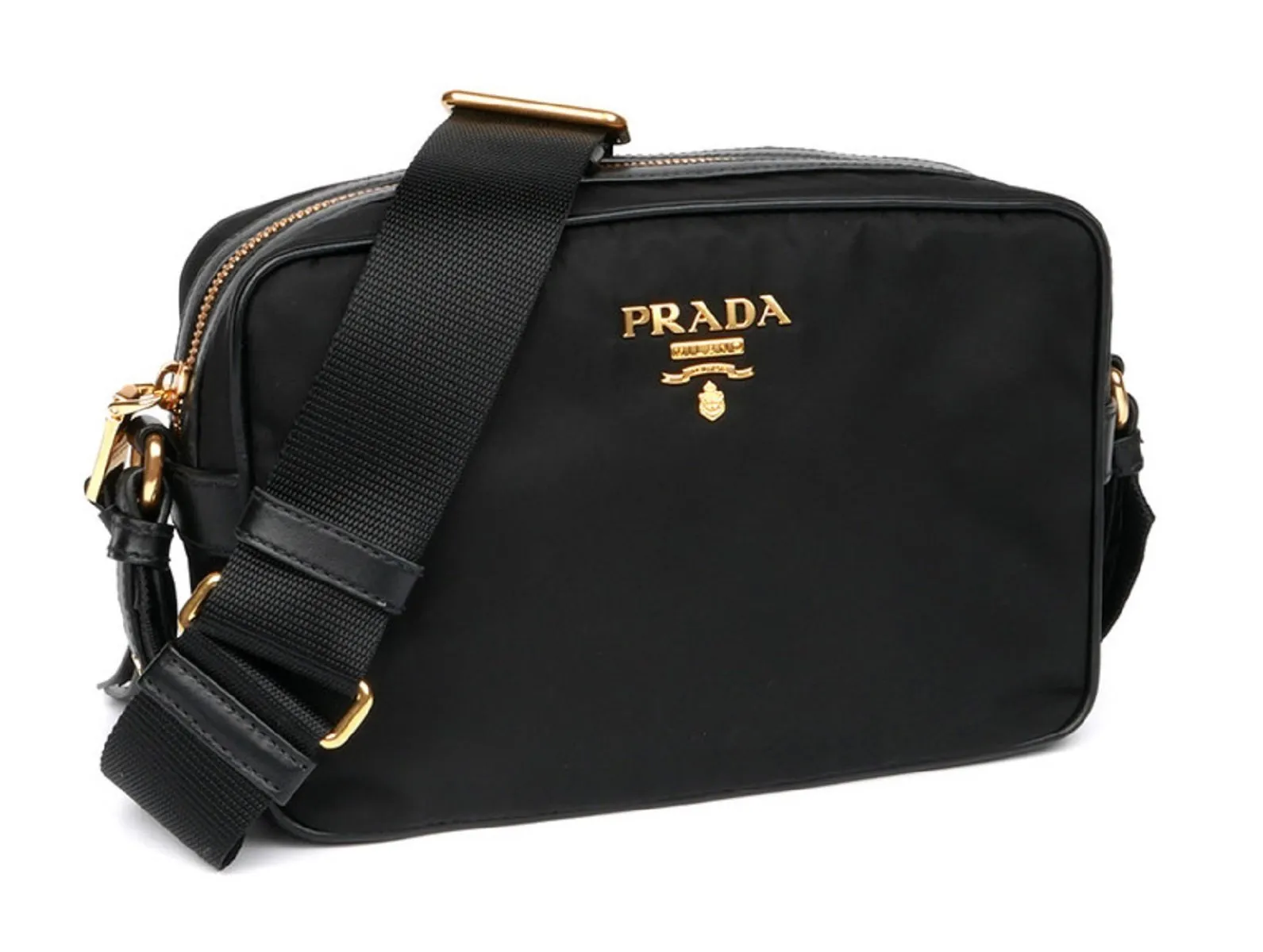 Prada Tessuto Nylon Black Camera Bag Crossbody