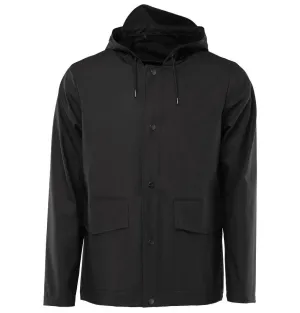 Rains Short Hooded Coat – Unisex – Black