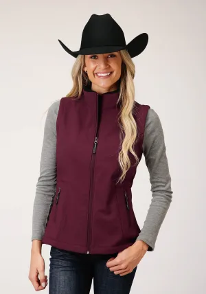 Roper Womens Wine Polyester Softshell Fleece Vest