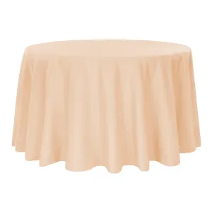 Round Polyester 132" Tablecloth - Champagne