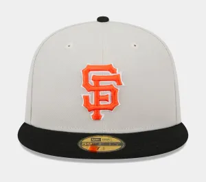 San Francisco Giants Varsity Letter 59FIFTY Mens Fitted Hat (Grey/Black)