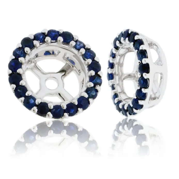 Sapphire Halo Earring Jackets for Stud Earrings