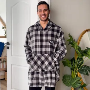 Snuggs Blanket Hoodie Checkered Grey