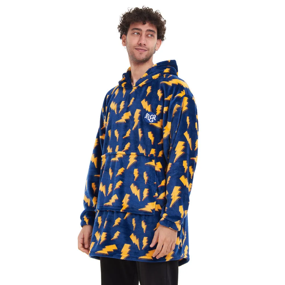 Snuggs Blanket Hoodie Dark Blue Bolt