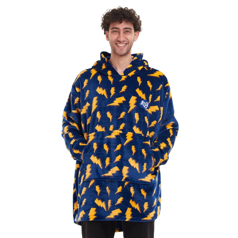 Snuggs Blanket Hoodie Dark Blue Bolt