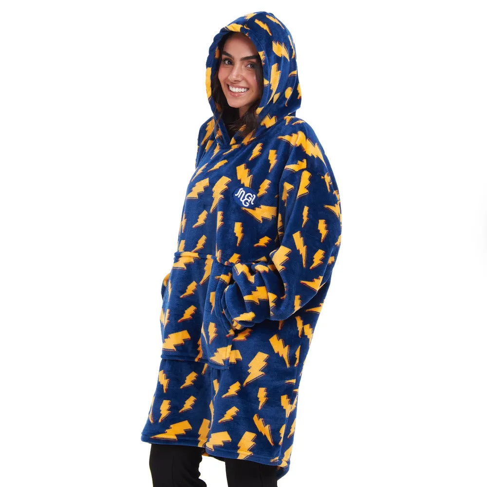 Snuggs Blanket Hoodie Dark Blue Bolt