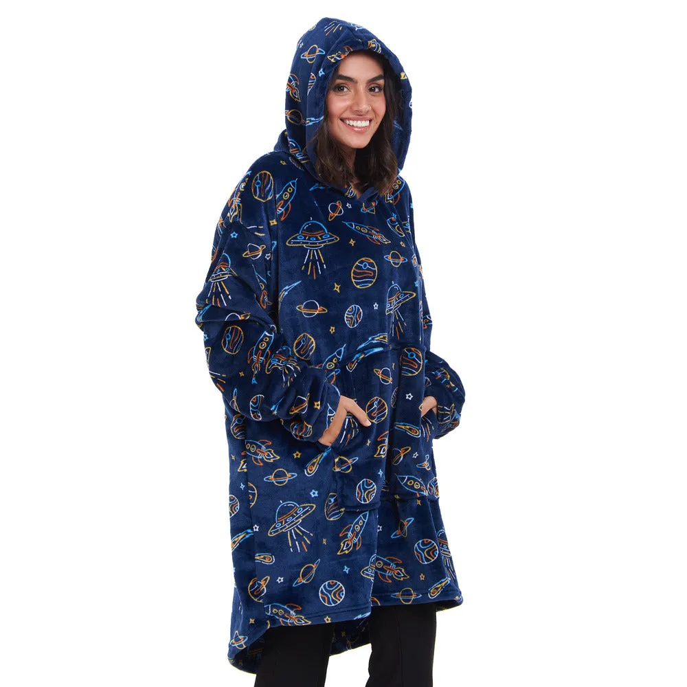 Snuggs Blanket Hoodie Dark Blue space