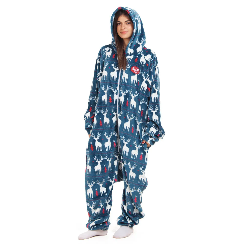 Snuggs Blanket Onesie Dark blue Christmas