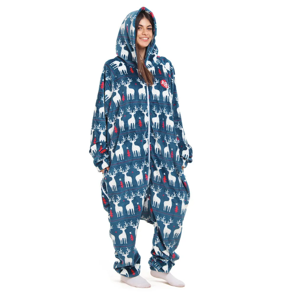 Snuggs Blanket Onesie Dark blue Christmas