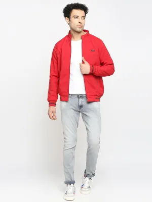 Spykar Salsa Red Polyester Full Sleeve Casual Jacket For Men