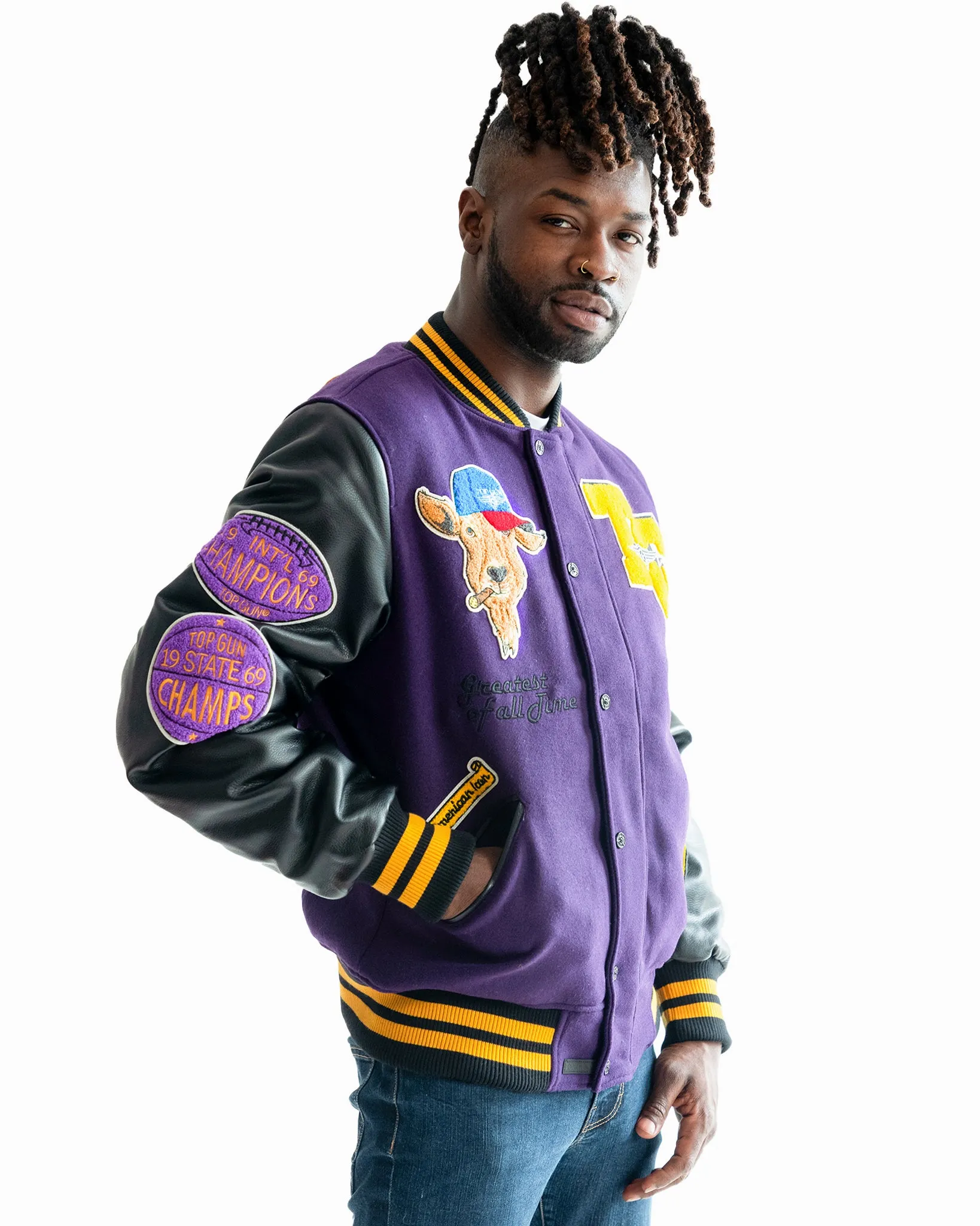 TOP GUN® MEN'S "GOAT" VARSITY JACKET