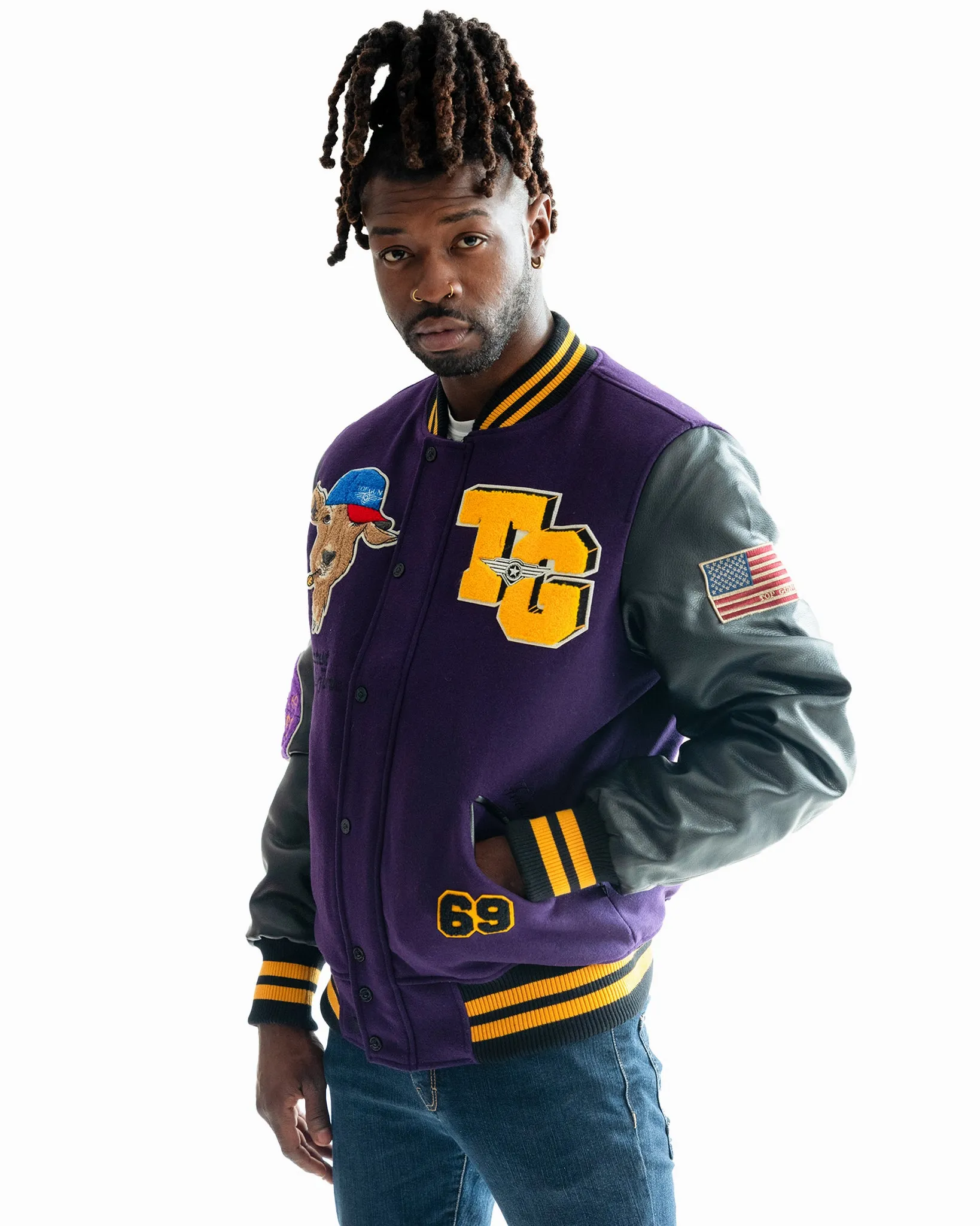 TOP GUN® MEN'S "GOAT" VARSITY JACKET