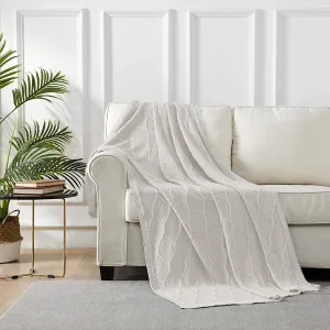 Twist Cable Throw, Standard, Off White