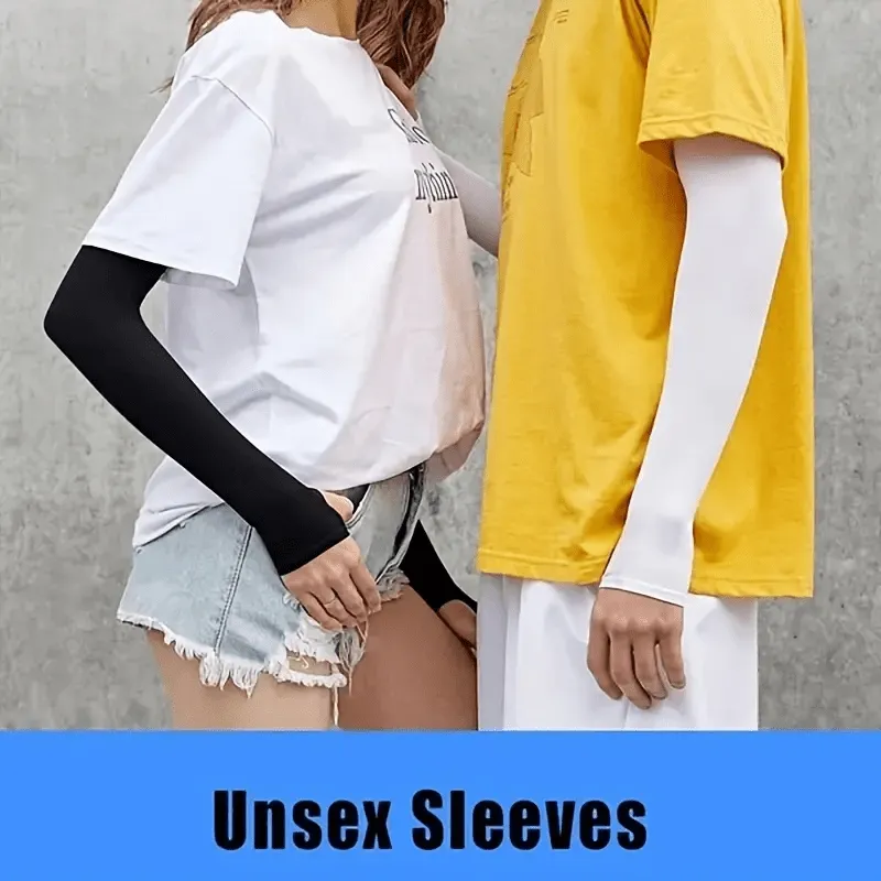 Unisex Thumb Hole Arm Sleeves with Sun Protection