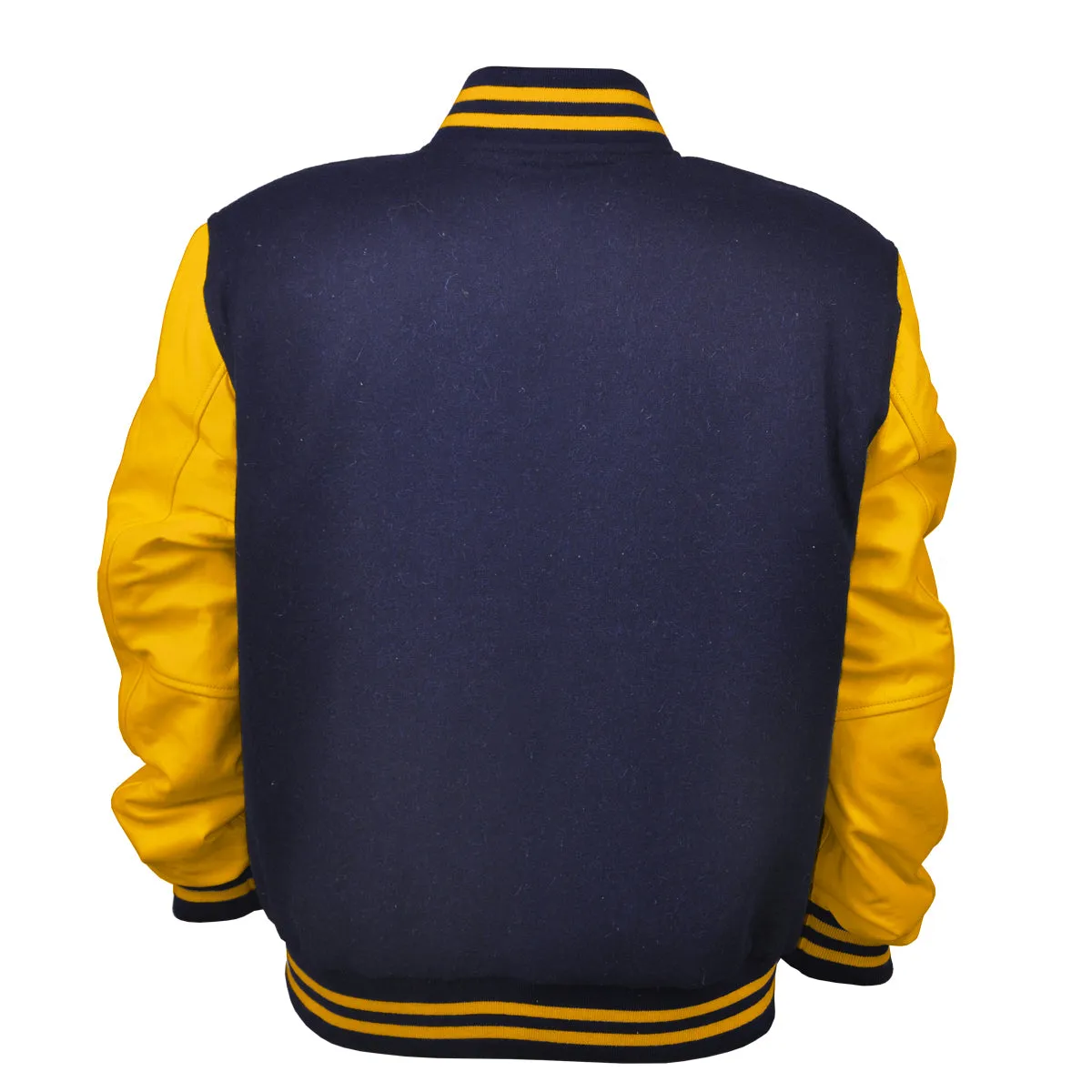 Woman Jacket Wool Leather Navy Blue/Gold