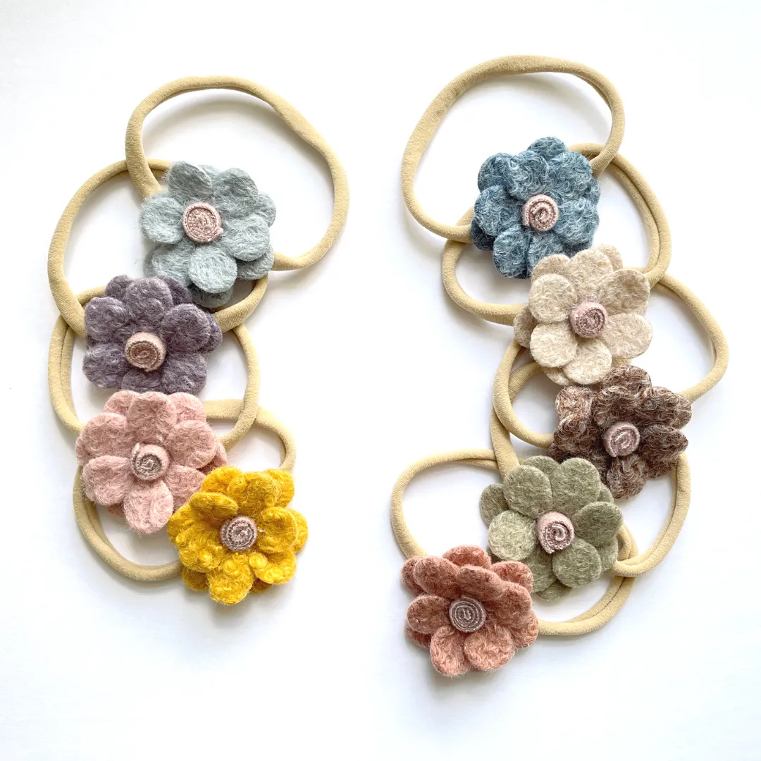 Woolen Felt Flower (Pick your Color & Style)