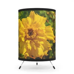 Yellow Flower Tripod Lamp with High-Res Printed Shade, US/CA plug